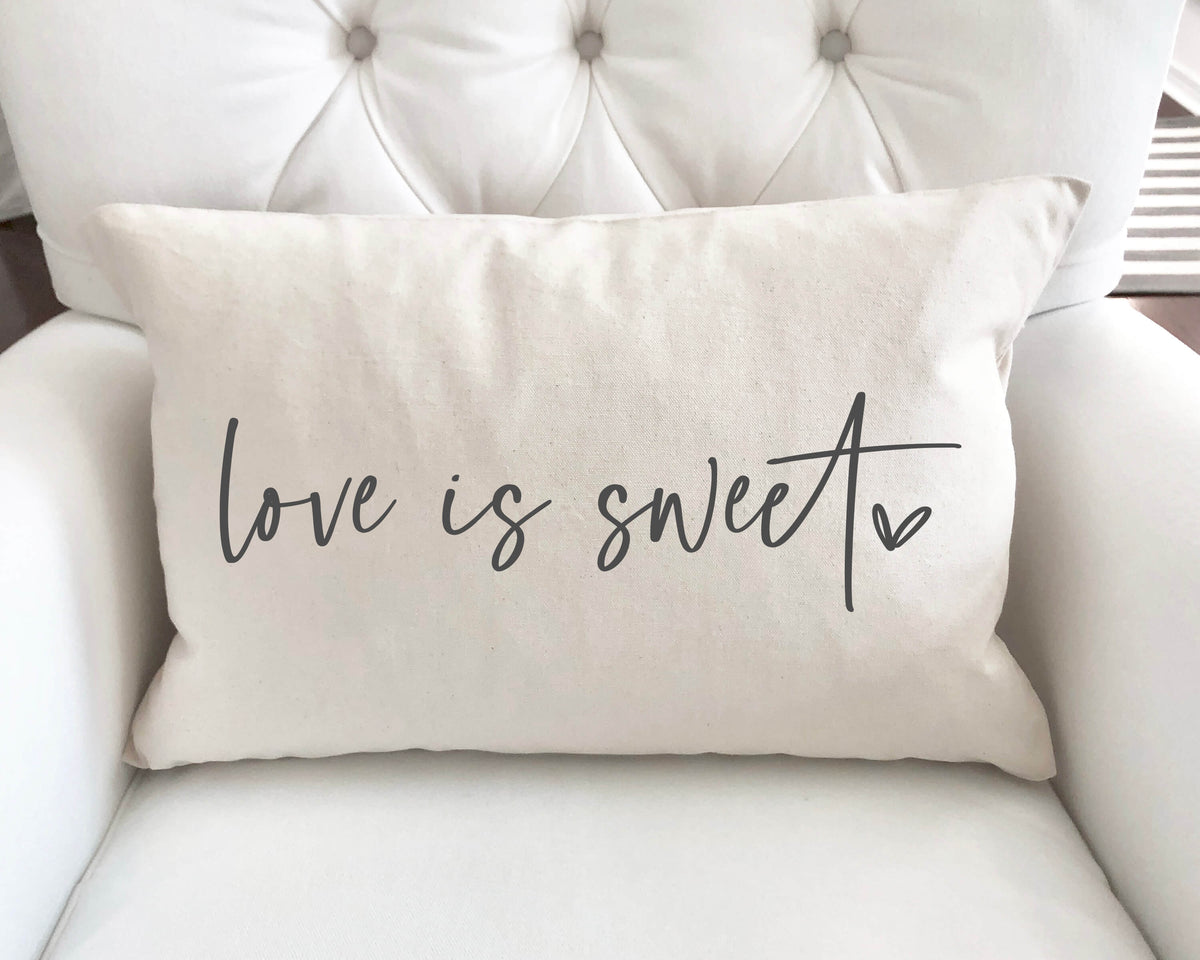 Love Is Sweet Valentine s Day Pillow Cover 12x20 Cotton and Crate