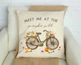 Fall Bike Pillow Cover 18x18 inch