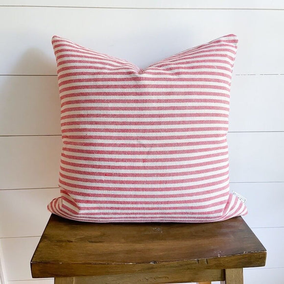 White Textured Throw Pillow, Striped Pillow Cover, Farmhouse